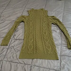 NY & Co Cable Knit Cold Shoulder Sweater